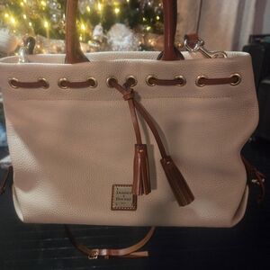 Dooney & Bourke Cream Leather Tote Bag